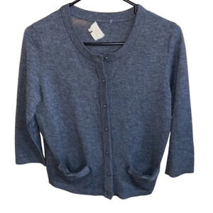 Kate Spade Short Gray Wool Cashmere Blend Cardigan Size Medium